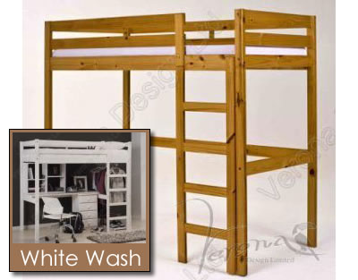 Verona Rimini High Bed Frame Only | White Wash